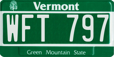 VT license plate WFT797