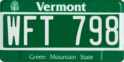 VT license plate WFT798