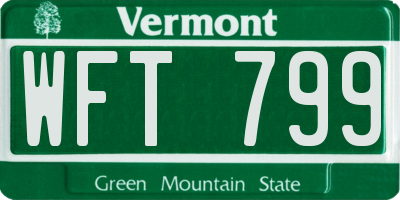 VT license plate WFT799
