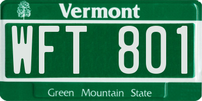 VT license plate WFT801