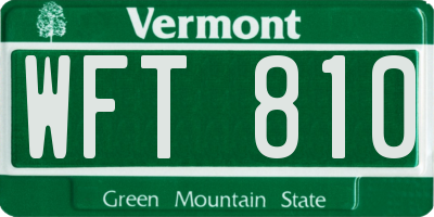 VT license plate WFT810