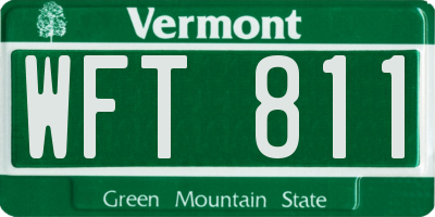 VT license plate WFT811
