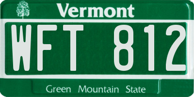 VT license plate WFT812