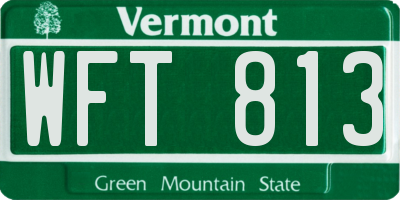 VT license plate WFT813