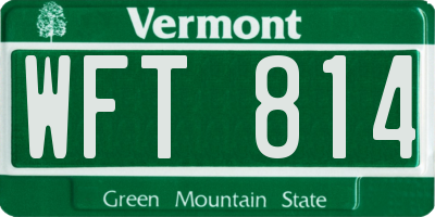 VT license plate WFT814