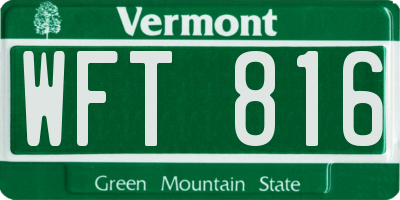 VT license plate WFT816