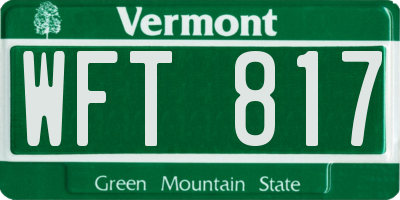 VT license plate WFT817