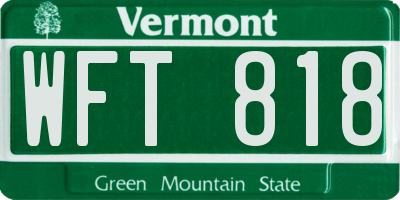 VT license plate WFT818