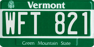 VT license plate WFT821