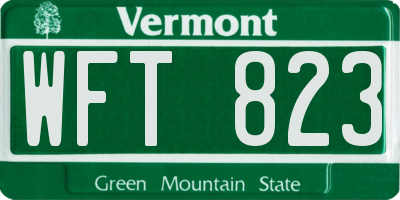 VT license plate WFT823