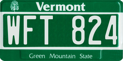 VT license plate WFT824