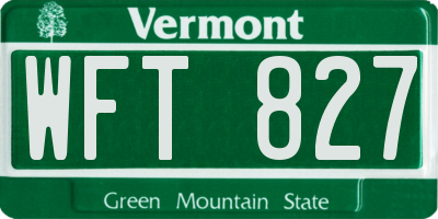 VT license plate WFT827