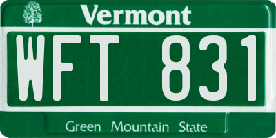 VT license plate WFT831