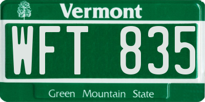 VT license plate WFT835