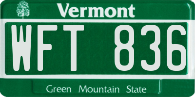 VT license plate WFT836