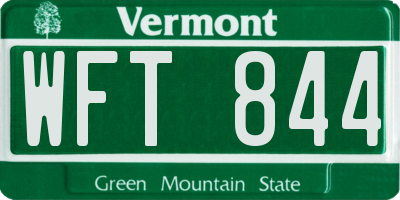 VT license plate WFT844