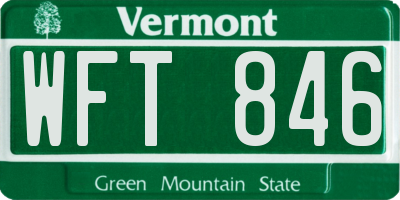 VT license plate WFT846