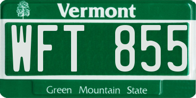 VT license plate WFT855
