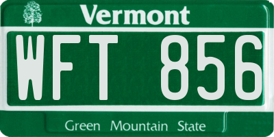 VT license plate WFT856