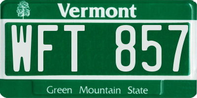 VT license plate WFT857