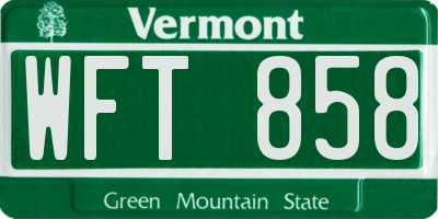 VT license plate WFT858