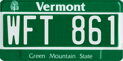 VT license plate WFT861