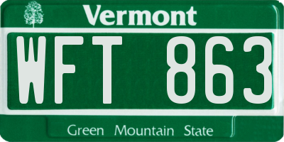 VT license plate WFT863