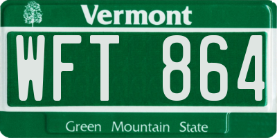 VT license plate WFT864