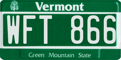 VT license plate WFT866