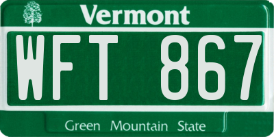 VT license plate WFT867