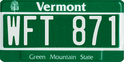 VT license plate WFT871