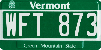 VT license plate WFT873