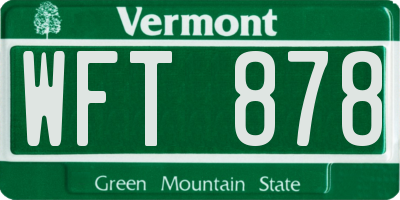 VT license plate WFT878