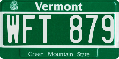 VT license plate WFT879