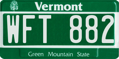 VT license plate WFT882