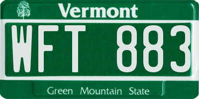 VT license plate WFT883