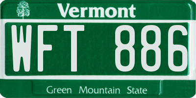VT license plate WFT886