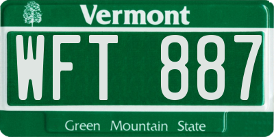 VT license plate WFT887