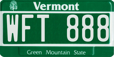 VT license plate WFT888
