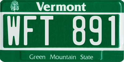VT license plate WFT891