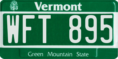 VT license plate WFT895