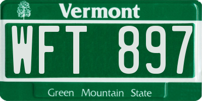 VT license plate WFT897