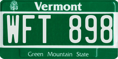 VT license plate WFT898