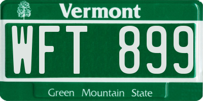 VT license plate WFT899