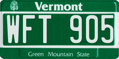 VT license plate WFT905
