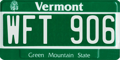 VT license plate WFT906