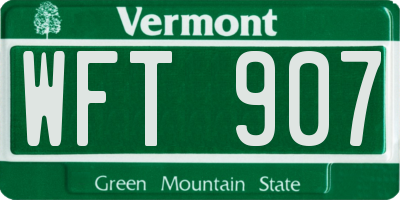 VT license plate WFT907