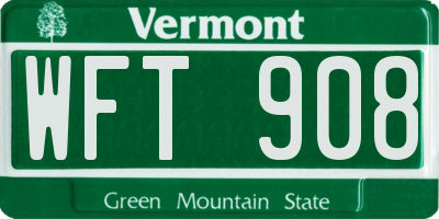 VT license plate WFT908