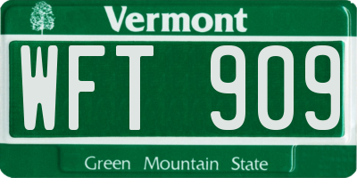 VT license plate WFT909