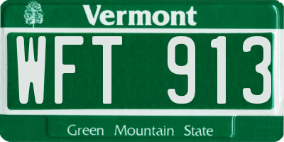 VT license plate WFT913